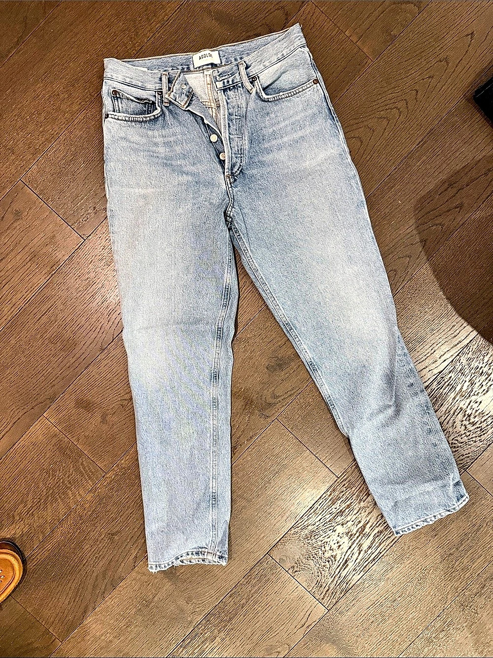 AGOLDE 90's Pinch Waist High Rise Straight Jeans Blue Waist 26